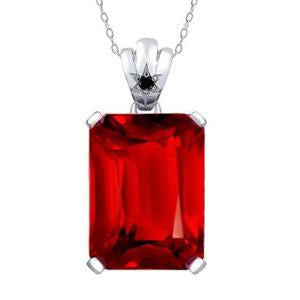 8.00 Carat Solitaire Prong Set Ruby Pendant Necklace Gold White 14K Gemstone Pendant