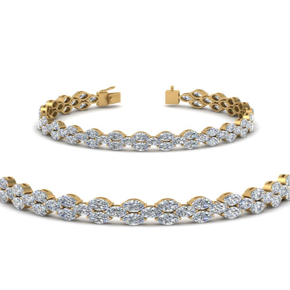 8.8 Ct Marquise Cut Diamond Tennis Bracelet Solid Yellow Gold 10K Tennis Bracelet