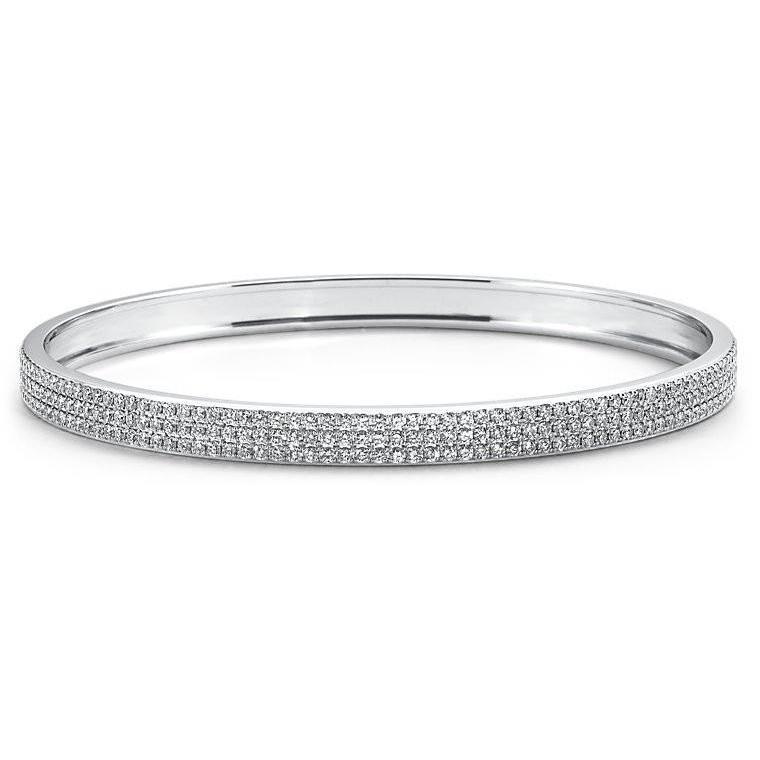 8.50 Ct Round Brilliant Cut Diamonds Bangle Bracelet White Gold 14K Bangle