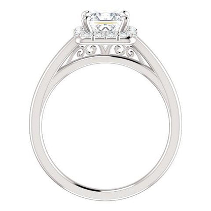 2.25 Carats Halo Princess Round Diamond Anniversary Ring Halo Ring
