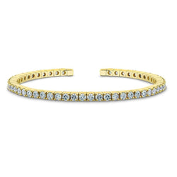 Real  Sparkling Round Diamond Tennis Bracelet 6.50 Carats Yellow Gold 14K