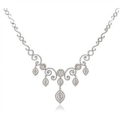 7 Carats Beautiful Jewelry Women Diamond Necklace And Earrings Set