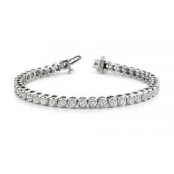 Real  8.40 Ct Round Cut Diamond Tennis Bracelet Fine Jewelry White Gold