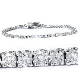 8 Ct Ladies Round Cut Lab Grown Diamonds Tennis Bracelet White Gold