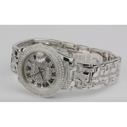 natural round diamond 10ct watch side angle