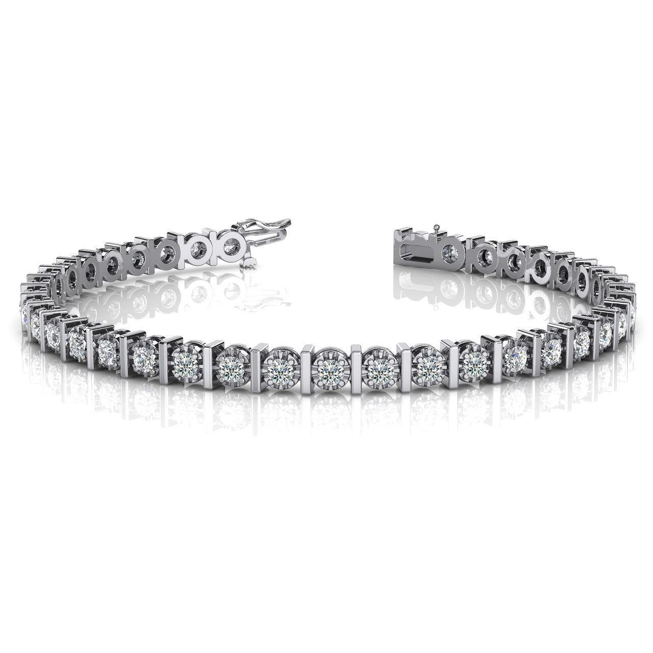 8 Ct Round Cut Prong Illusion Set Lab Grown Diamonds Tennis Bracelet