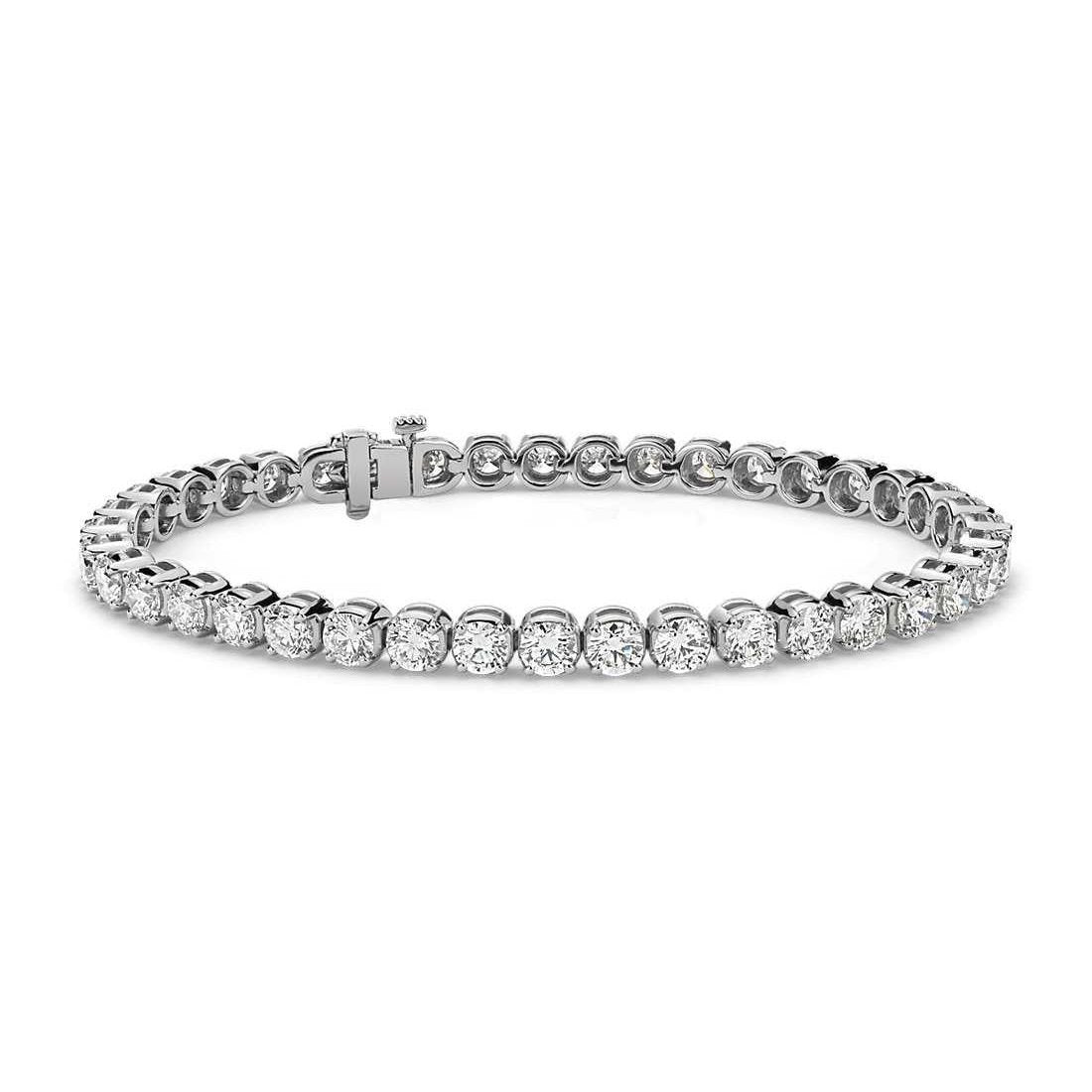 8 Ct Round Lab Grown Diamond Women White Gold Tennis Bracelet