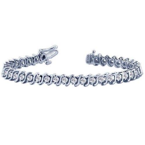 8 Ct Round Real Lab Grown Diamond S Link Tennis Bracelet White Gold Lady Jewelry