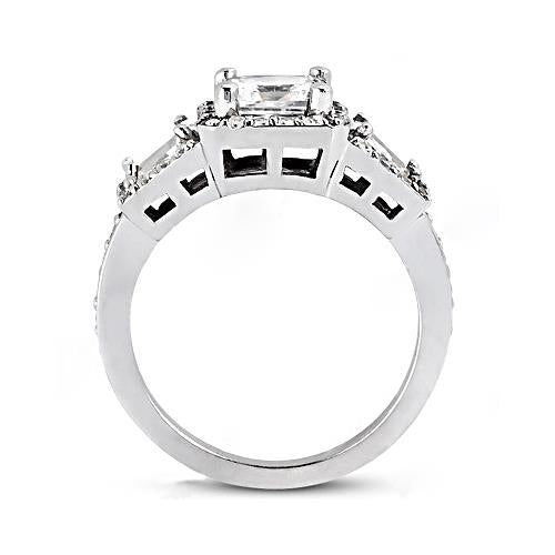 Three Stone Ring 2.25 Ct. Three Stone Diamond Princess Cut Engagement Ring