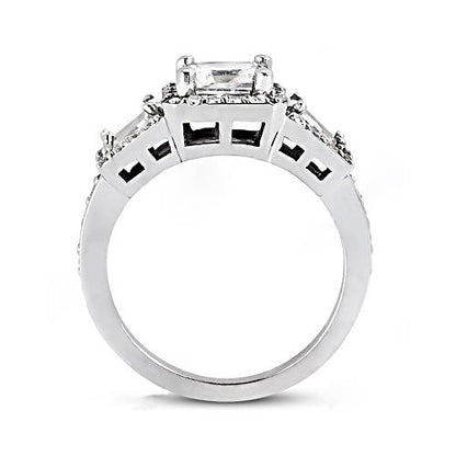 Three Stone Ring 2.25 Ct. Three Stone Diamond Princess Cut Engagement Ring