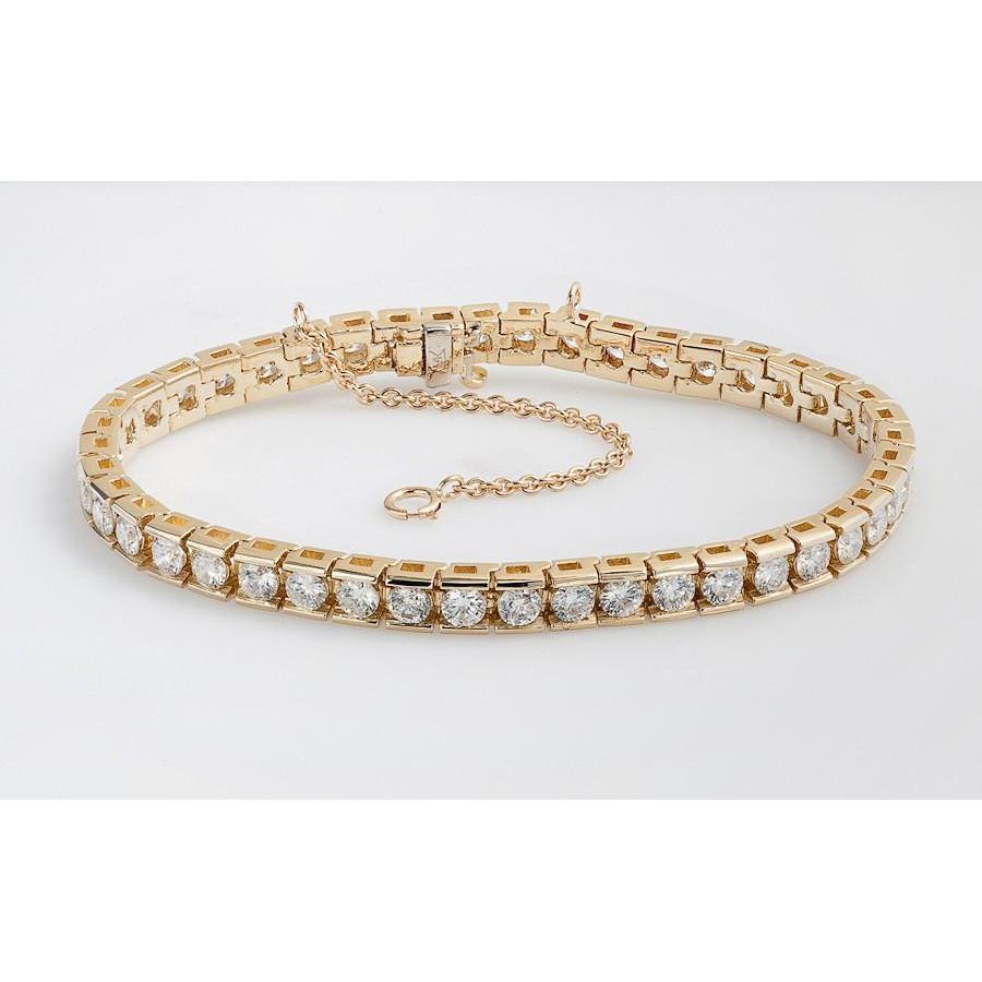 9 Carat Round Diamonds Tennis Bracelet Channel Set Gold Tennis Bracelet