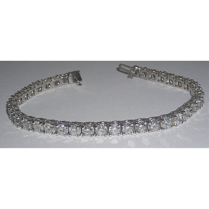 9 Carats Diamond Tennis Bracelet Vs Jewelry Hand Solid White Gold Tennis Bracelet