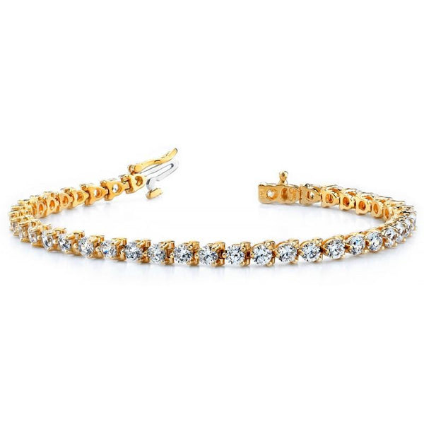 9 Carats Diamonds Basic Style Yellow Gold Tennis Bracelet Tennis Bracelet
