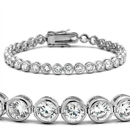 9 Carats Round Cut Diamonds Bezel Setting Bracelet White Gold Tennis Bracelet