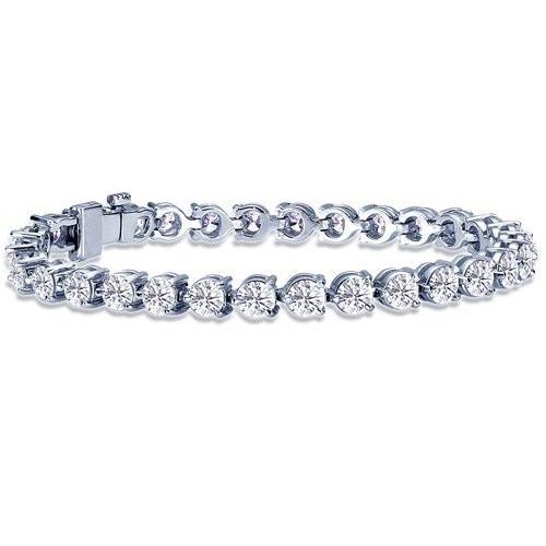 10.50 Carats Three Prong Set Round Diamond Tennis Bracelet Gold Jewelry Tennis Bracelet