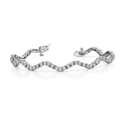 6.50 Ct Gorgeous Round Cut Diamonds Winding Road Bracelet White Gold 14K Tennis Bracelet