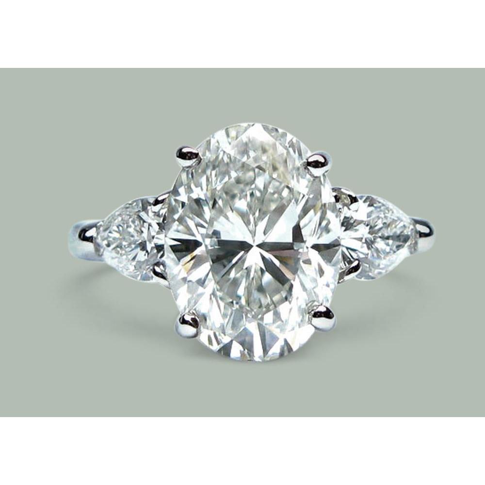 9 Ct Oval Diamonds Three Stone Pear Engagement Ring Three Stone Ring