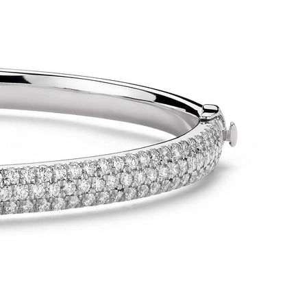 9 Ct Round Diamond Bangle Bracelet 14K White Gold Bangle
