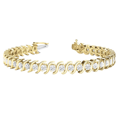 9.50 Carats Lab Grown Diamond Tennis Bracelet 10K Yellow Gold