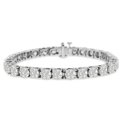 9.60 Carats Round Cut Sparkling Lab Grown Diamonds Bracelet White Gold