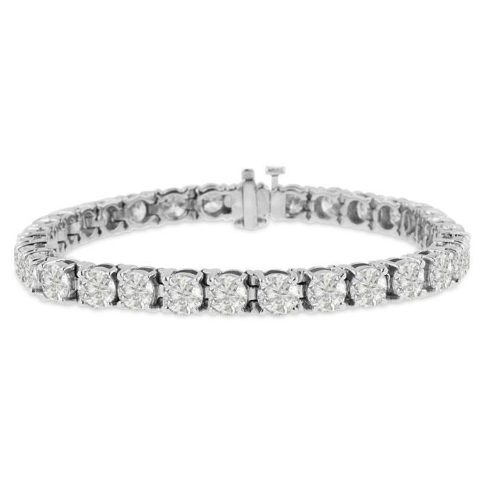 9.60 Carats Round Cut Sparkling Lab Grown Diamonds Bracelet White Gold