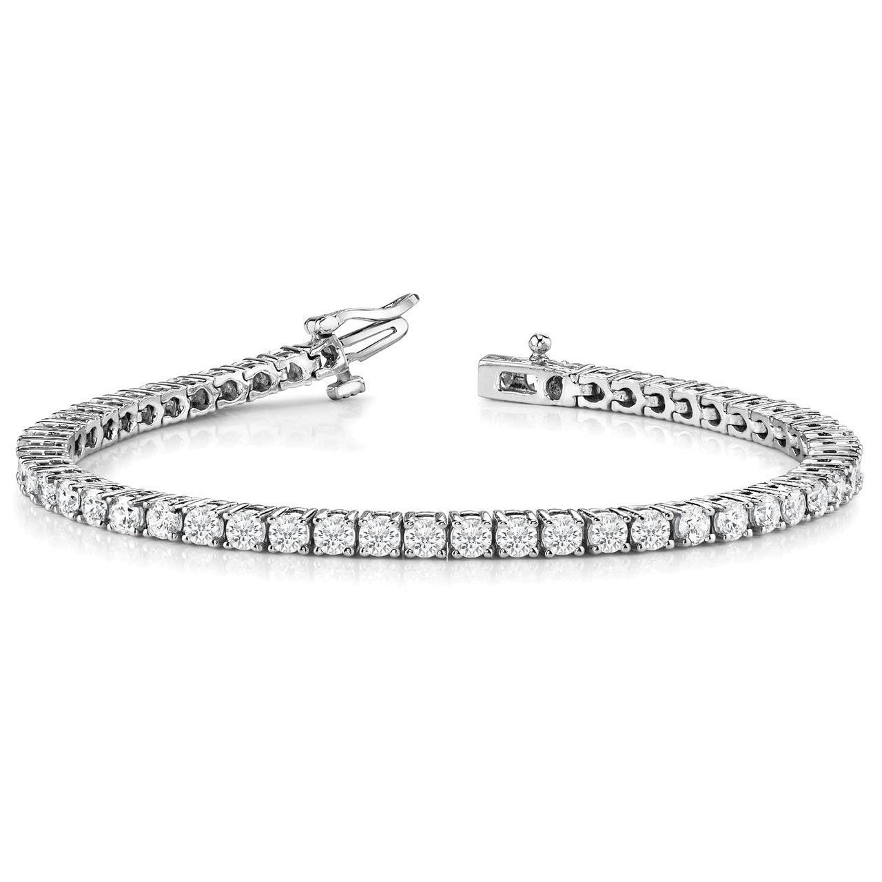 9.90 Carats Round Sparkling Lab Grown Diamonds Tennis Bracelet