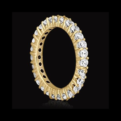 Eternity Band 3.25 Ct Round Diamond Eternity 14K Yellow Gold