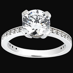 2.25 Carats Round Diamonds Engagement Ring With Accents