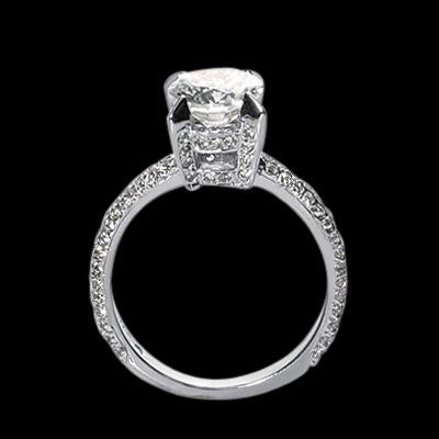 Lady’s Solitaire Ring with Accents White Gold Diamond  