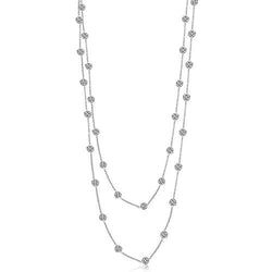 9.30 Ct Diamonds By Yard Necklace Double 18 Inch Chain
