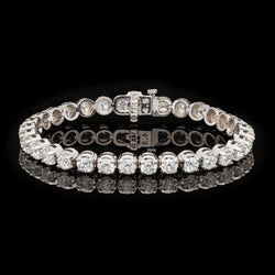 9.60 Carats Round Cut Lab Grown Diamond Tennis Bracelet White Gold