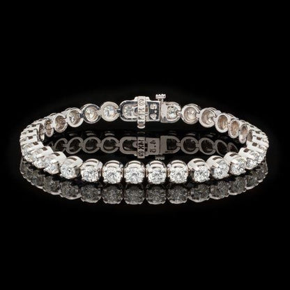 9.6 Carats Round Cut Diamond Tennis Bracelet White Gold Tennis Bracelet