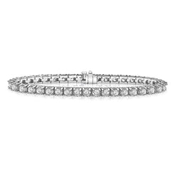 9.50 Carats Round Lab Grown Diamond Tennis Bracelet Women Gold