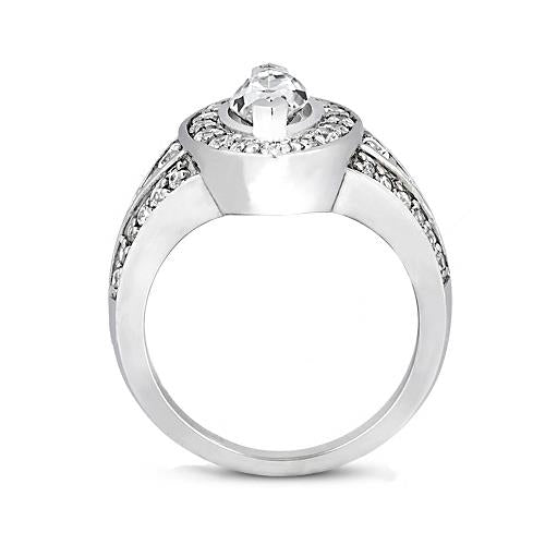 Halo Ring 1.76 Ct Marquise Diamond Halo Wedding Ring