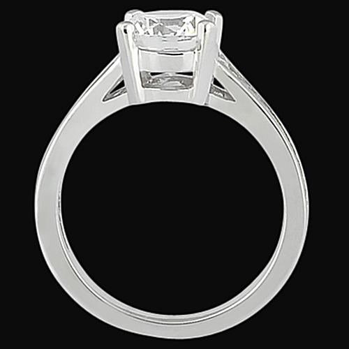 Unique Solitaire Ring with Accents White