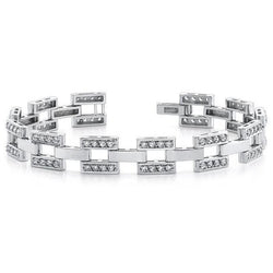 9.60 Ct Round Diamond Mens Bracelet Solid White Gold Fine Men Jewelry