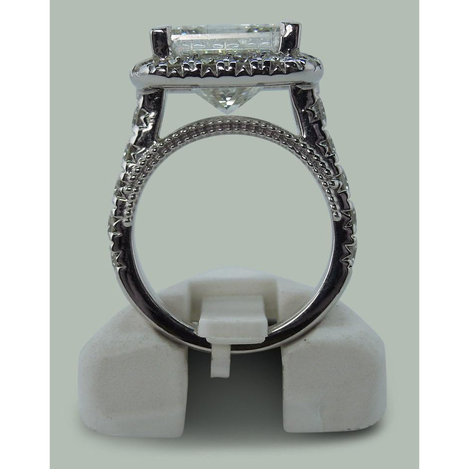   fancy Engagement White Gold Diamond Solitaire Ring with Accents