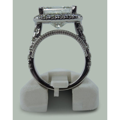   fancy Engagement White Gold Diamond Solitaire Ring with Accents