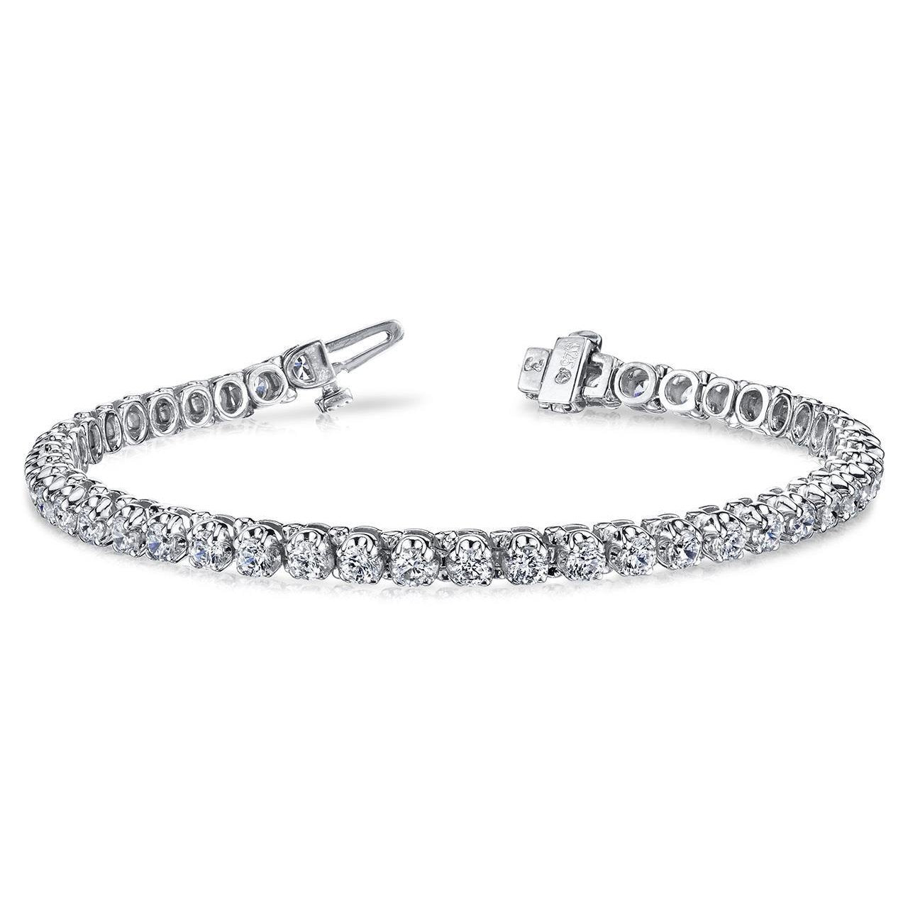 9 Carats Prong Set Lab Grown Diamonds Women Tennis Bracelet White Gold 10K