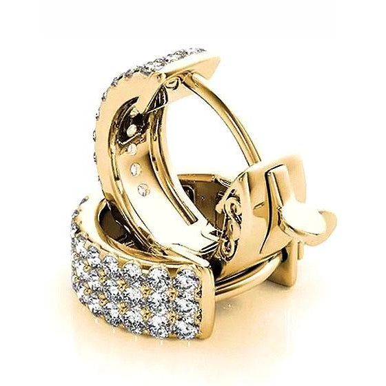 Hoop Earrings Hoop Diamond Earrings 2.40 Carats