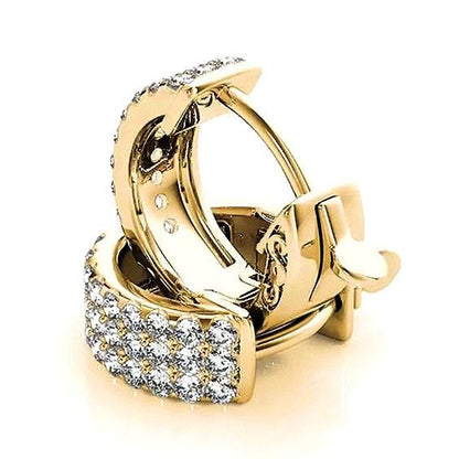 Hoop Earrings Hoop Diamond Earrings 2.40 Carats