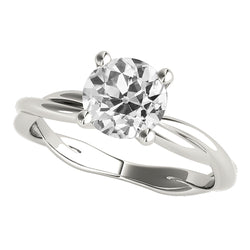 Solitaire Ring Old Miner Natural Earth Mined Diamond Prong Twisted Shank 2 Carats