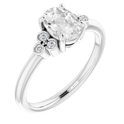 Real  Engagement Ring Oval Old Miner Diamond Prong Set Jewelry 5 Carats