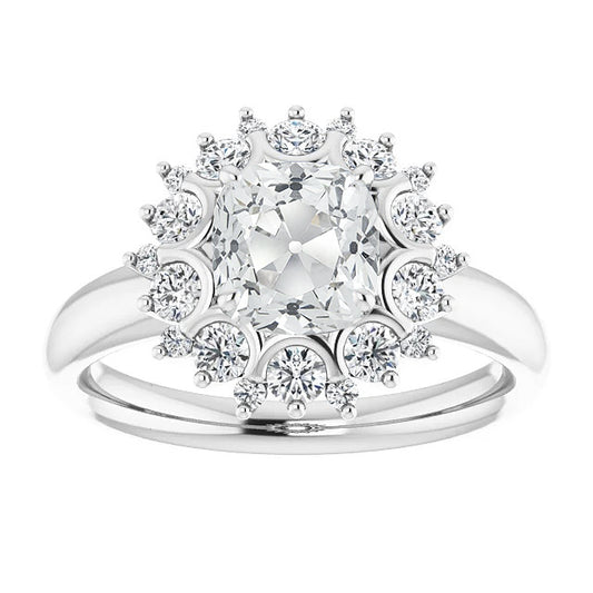 natural round diamond 7.50ct ring front view