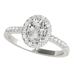 14K Gold Halo Ring With Accents Oval Old Miner Genuine Natural Earth Mined Diamond 5 Carats