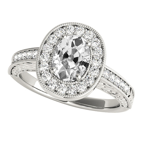 Vintage Style Halo Anniversary Ring