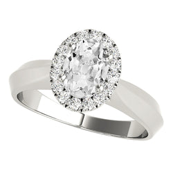Halo Round & Oval Old Mine Cut Natural Earth Mined Diamond Engagement Ring 4.25 Carats