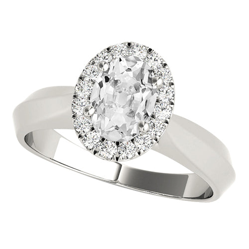 Halo Old Mine Cut Diamond Ring