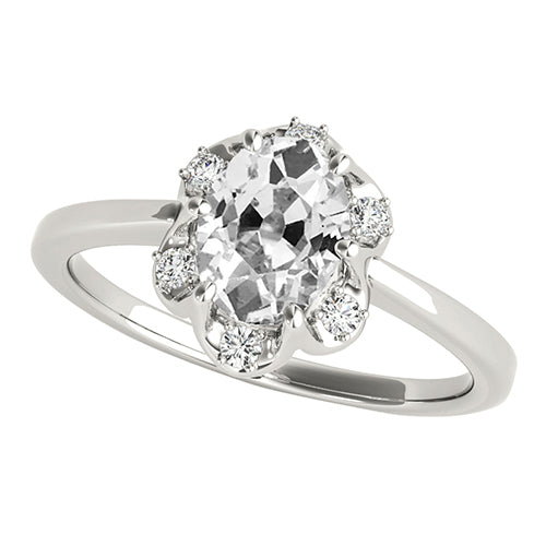 natural round diamond 4ct ring front view