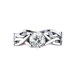 3 Stone Wedding Ring Old Miner Diamond Infinity Style 1.25 Carats